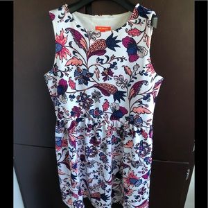 Joe Fresh EUC women’s white/fuschia/blue floral pattern summer dress size XL